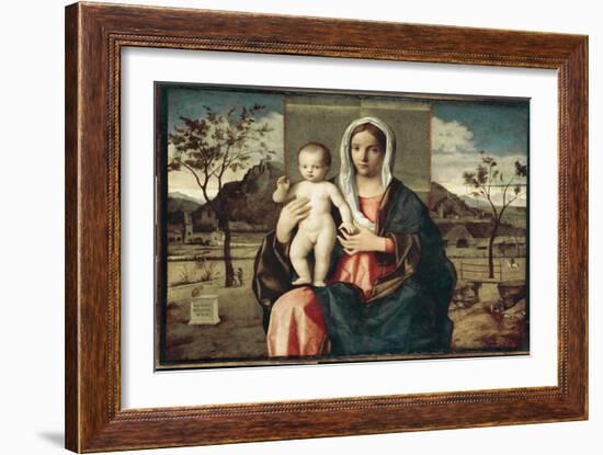Virgin with Child (Tempera on Panel, 1510)-Giovanni Bellini-Framed Giclee Print