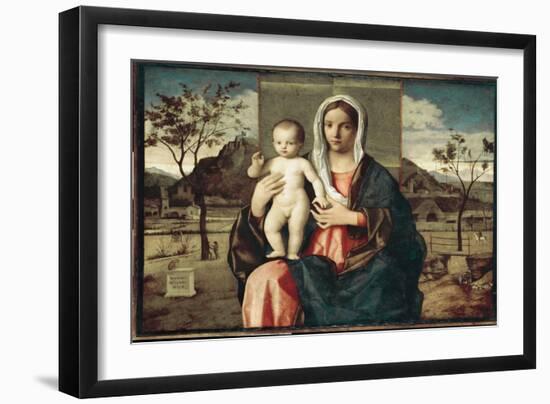 Virgin with Child (Tempera on Panel, 1510)-Giovanni Bellini-Framed Giclee Print