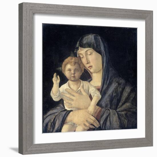 Virgin with Standing Blessing Child, 1470-1480-Giovanni Bellini-Framed Giclee Print