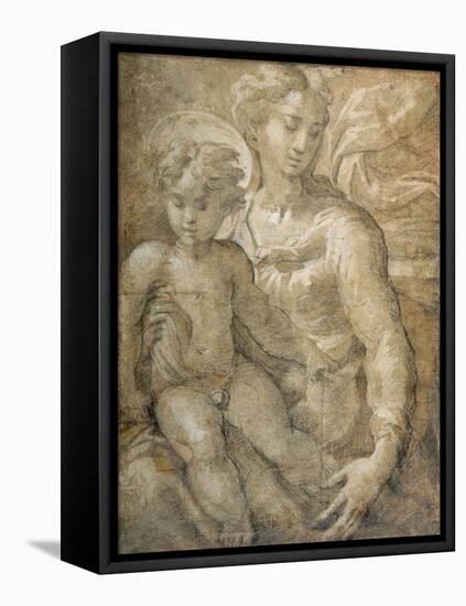 Virgin with the Child on Her Lap-Parmigianino-Framed Premier Image Canvas