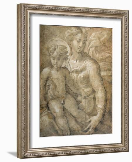 Virgin with the Child on Her Lap-Parmigianino-Framed Giclee Print