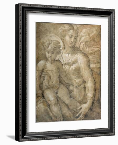 Virgin with the Child on Her Lap-Parmigianino-Framed Giclee Print