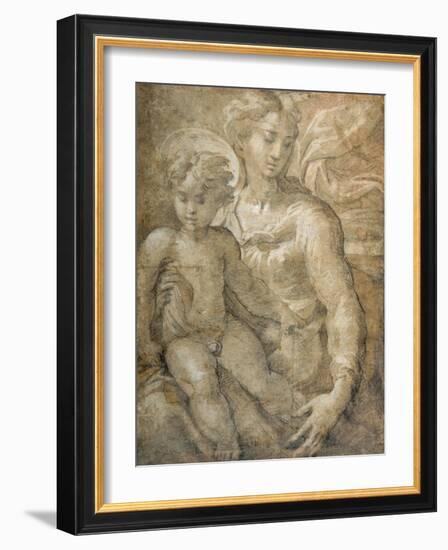 Virgin with the Child on Her Lap-Parmigianino-Framed Giclee Print