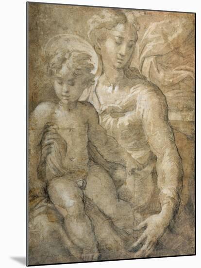 Virgin with the Child on Her Lap-Parmigianino-Mounted Giclee Print
