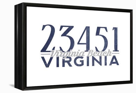 Virginia Beach, Virginia - 23451 Zip Code (Blue)-Lantern Press-Framed Stretched Canvas