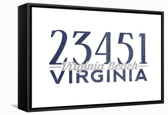 Virginia Beach, Virginia - 23451 Zip Code (Blue)-Lantern Press-Framed Stretched Canvas