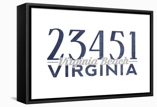 Virginia Beach, Virginia - 23451 Zip Code (Blue)-Lantern Press-Framed Stretched Canvas