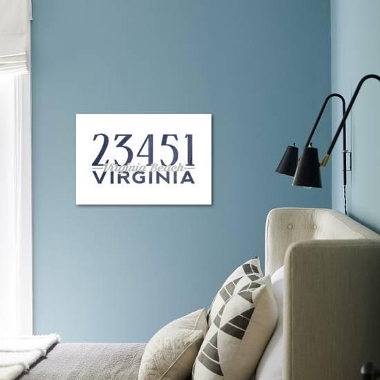 Virginia Beach Virginia 23451 Zip Code Blue Art Print