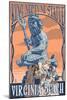 Virginia Beach, Virginia - King Neptune Statue-Lantern Press-Mounted Art Print