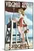 Virginia Beach, Virginia - Pinup Girl Lifeguard-Lantern Press-Mounted Art Print