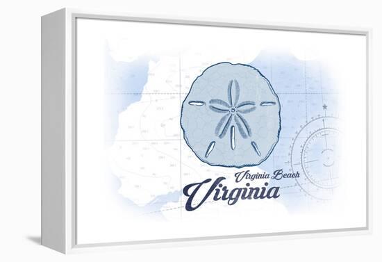 Virginia Beach, Virginia - Sand Dollar - Blue - Coastal Icon-Lantern Press-Framed Stretched Canvas