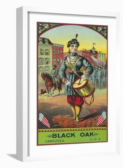 Virginia, Black Oak Brand Tobacco Label-Lantern Press-Framed Art Print