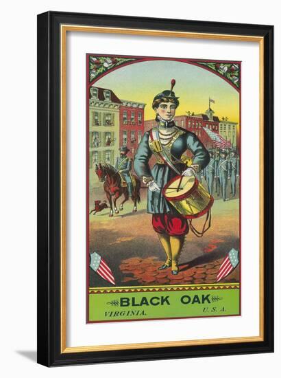 Virginia, Black Oak Brand Tobacco Label-Lantern Press-Framed Art Print