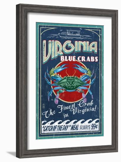 Virginia Blue Crabs-Lantern Press-Framed Art Print