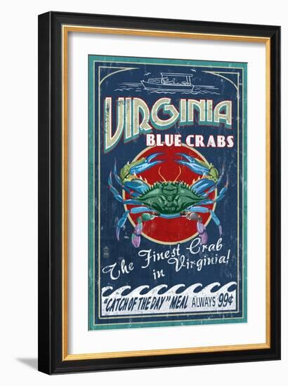 Virginia Blue Crabs-Lantern Press-Framed Art Print