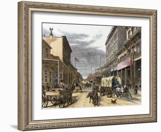 Virginia City in 1870. Main Street.-Tarker-Framed Giclee Print