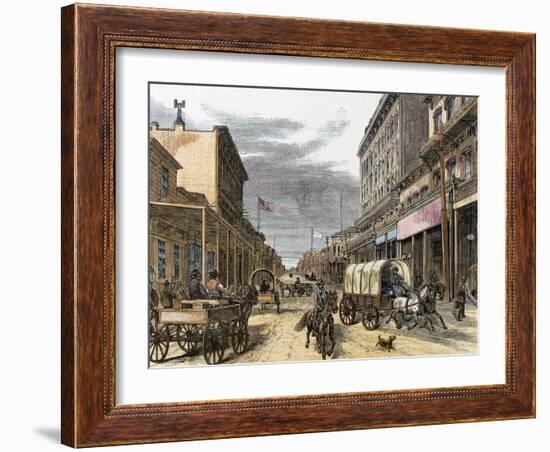 Virginia City in 1870. Main Street.-Tarker-Framed Giclee Print