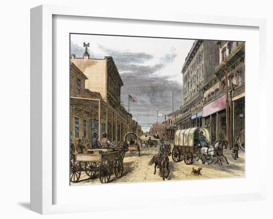 Virginia City in 1870. Main Street.-Tarker-Framed Giclee Print