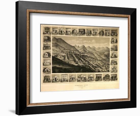 Virginia City, Nevada - Panoramic Map-Lantern Press-Framed Art Print