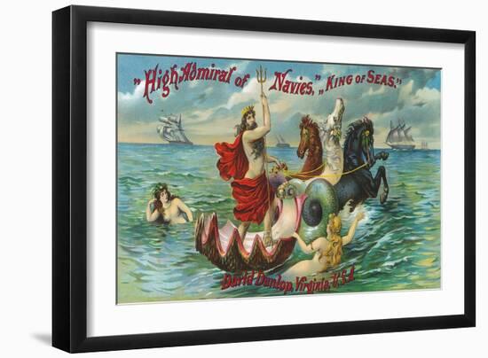 Virginia, High Admiral of Navies, King of Seas Brand Tobacco Label-Lantern Press-Framed Art Print