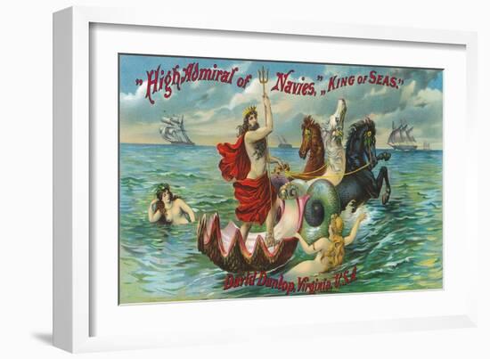 Virginia, High Admiral of Navies, King of Seas Brand Tobacco Label-Lantern Press-Framed Art Print