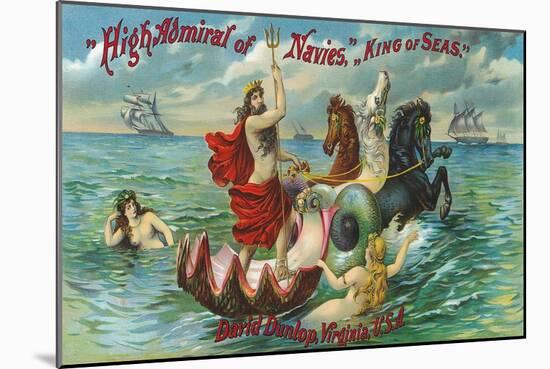 Virginia, High Admiral of Navies, King of Seas Brand Tobacco Label-Lantern Press-Mounted Art Print