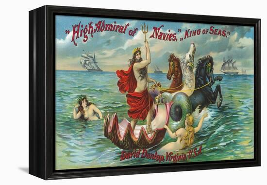 Virginia, High Admiral of Navies, King of Seas Brand Tobacco Label-Lantern Press-Framed Stretched Canvas