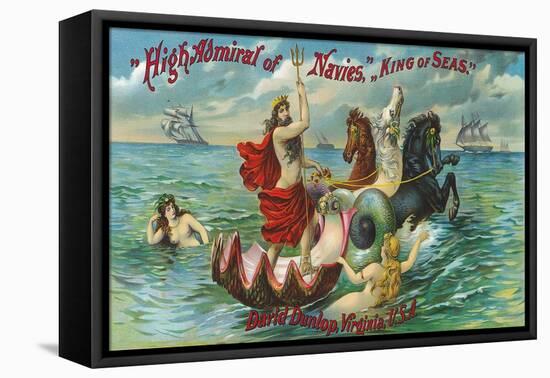 Virginia, High Admiral of Navies, King of Seas Brand Tobacco Label-Lantern Press-Framed Stretched Canvas