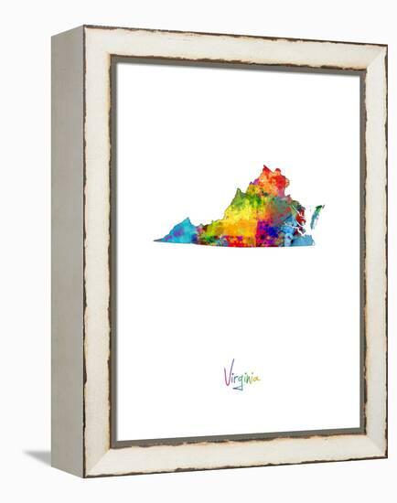 Virginia Map-Michael Tompsett-Framed Stretched Canvas