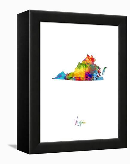 Virginia Map-Michael Tompsett-Framed Stretched Canvas