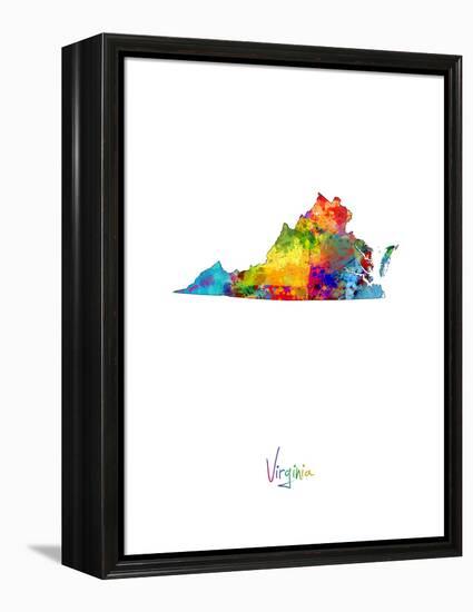 Virginia Map-Michael Tompsett-Framed Stretched Canvas