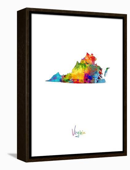 Virginia Map-Michael Tompsett-Framed Stretched Canvas