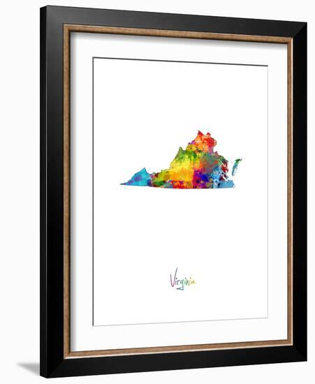 Virginia Map-Michael Tompsett-Framed Art Print