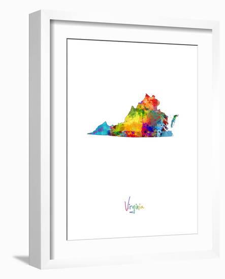 Virginia Map-Michael Tompsett-Framed Art Print