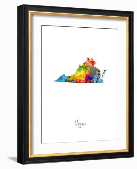 Virginia Map-Michael Tompsett-Framed Premium Giclee Print