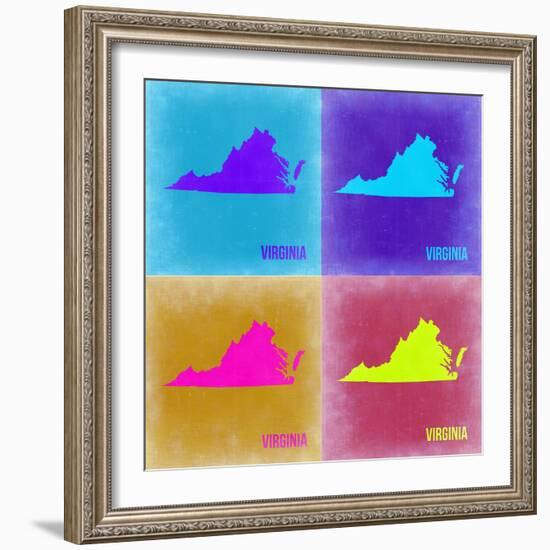 Virginia Pop Art Map 2-NaxArt-Framed Art Print