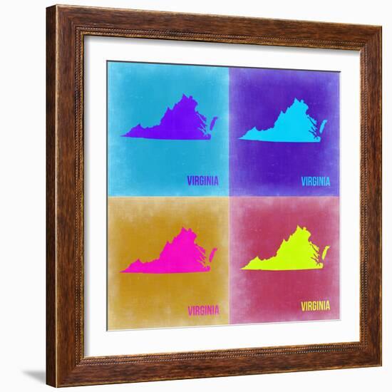 Virginia Pop Art Map 2-NaxArt-Framed Art Print