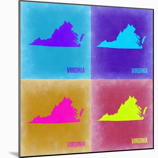 Virginia Pop Art Map 2-NaxArt-Mounted Art Print