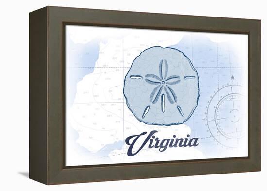 Virginia - Sand Dollar - Blue - Coastal Icon-Lantern Press-Framed Stretched Canvas