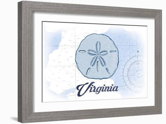 Virginia - Sand Dollar - Blue - Coastal Icon-Lantern Press-Framed Art Print