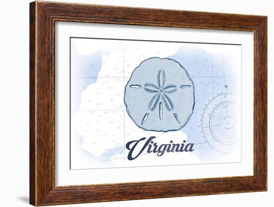 Virginia - Sand Dollar - Blue - Coastal Icon-Lantern Press-Framed Art Print