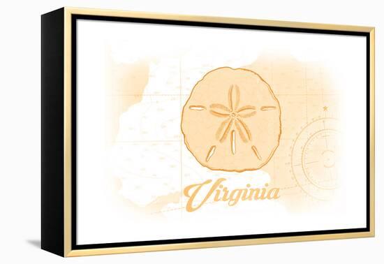 Virginia - Sand Dollar - Yellow - Coastal Icon-Lantern Press-Framed Stretched Canvas