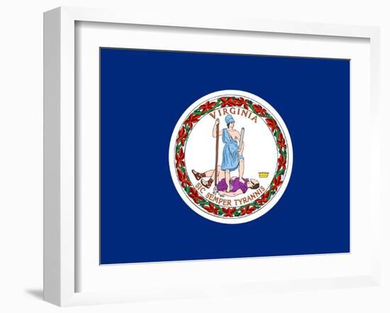 Virginia State Flag Of America, Isolated On White Background-Speedfighter-Framed Art Print