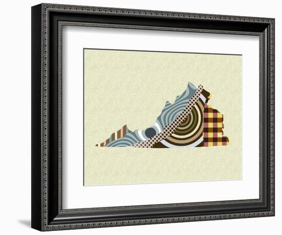 Virginia State Map-Lanre Adefioye-Framed Giclee Print