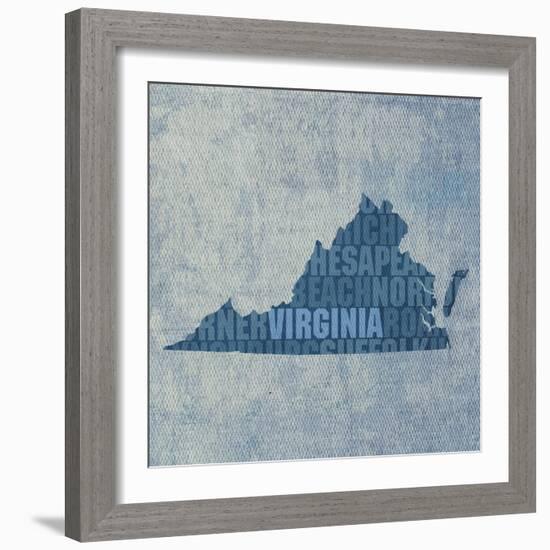Virginia State Words-David Bowman-Framed Giclee Print