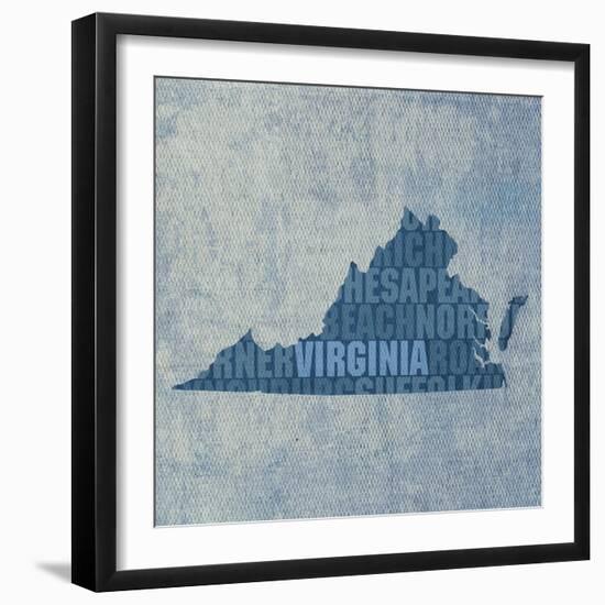 Virginia State Words-David Bowman-Framed Giclee Print