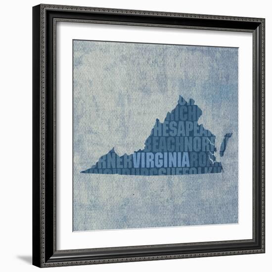 Virginia State Words-David Bowman-Framed Giclee Print