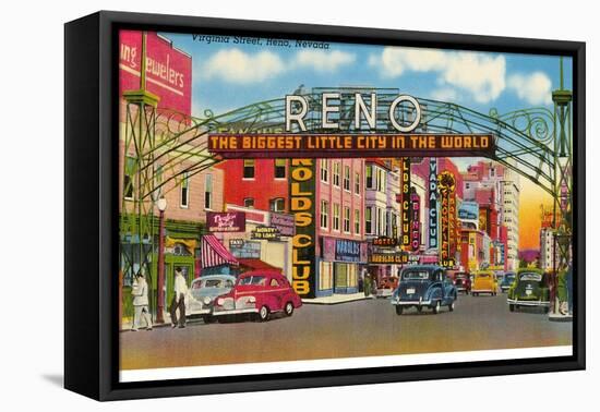 Virginia Street, Reno, Nevada-null-Framed Stretched Canvas