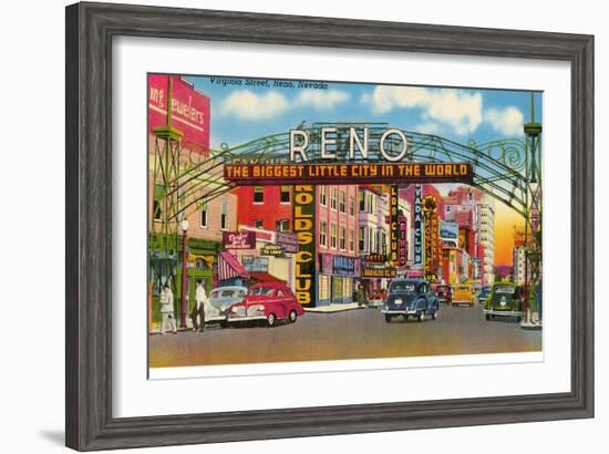 Virginia Street, Reno, Nevada-null-Framed Art Print