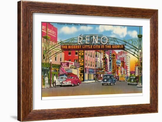 Virginia Street, Reno, Nevada-null-Framed Art Print